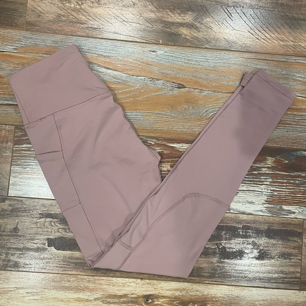 High Waisted Pocket Leggings - Blush Pink